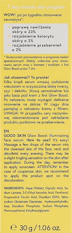 Serum rozświetlające do twarzy z kwasem glikolowym - Bielenda Good Skin Glow Boost Illuminating Face Serum — Zdjęcie N1