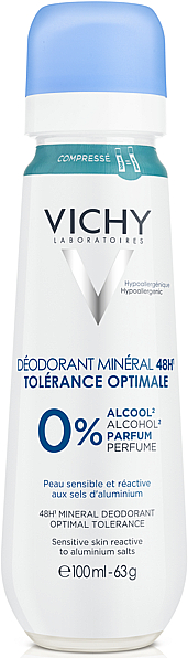 Dezodorant w sprayu dla mężczyzn - Vichy 48HR Mineral Deodorant Optimal Tolerance Spray — Zdjęcie N1