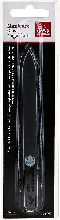 Szklany pilnik do paznokci 14 cm, biały, matowy - Erbe Solingen Soft-Touch — Zdjęcie N1