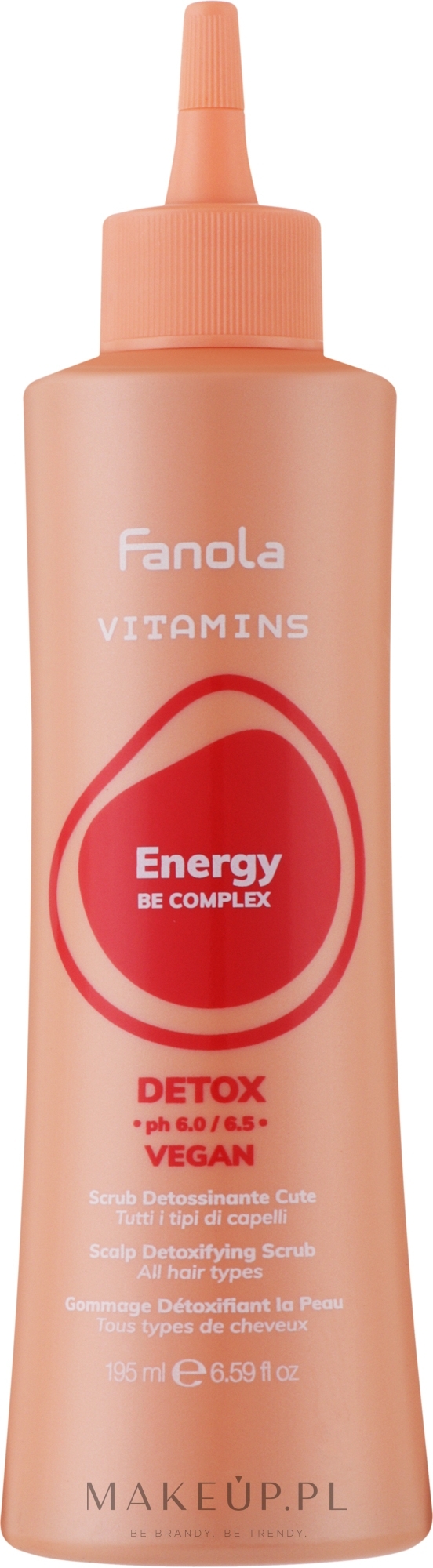 Peeling do skóry głowy - Fanola Vitamins Energy Be Complex Detox Scrub — Zdjęcie 195 ml