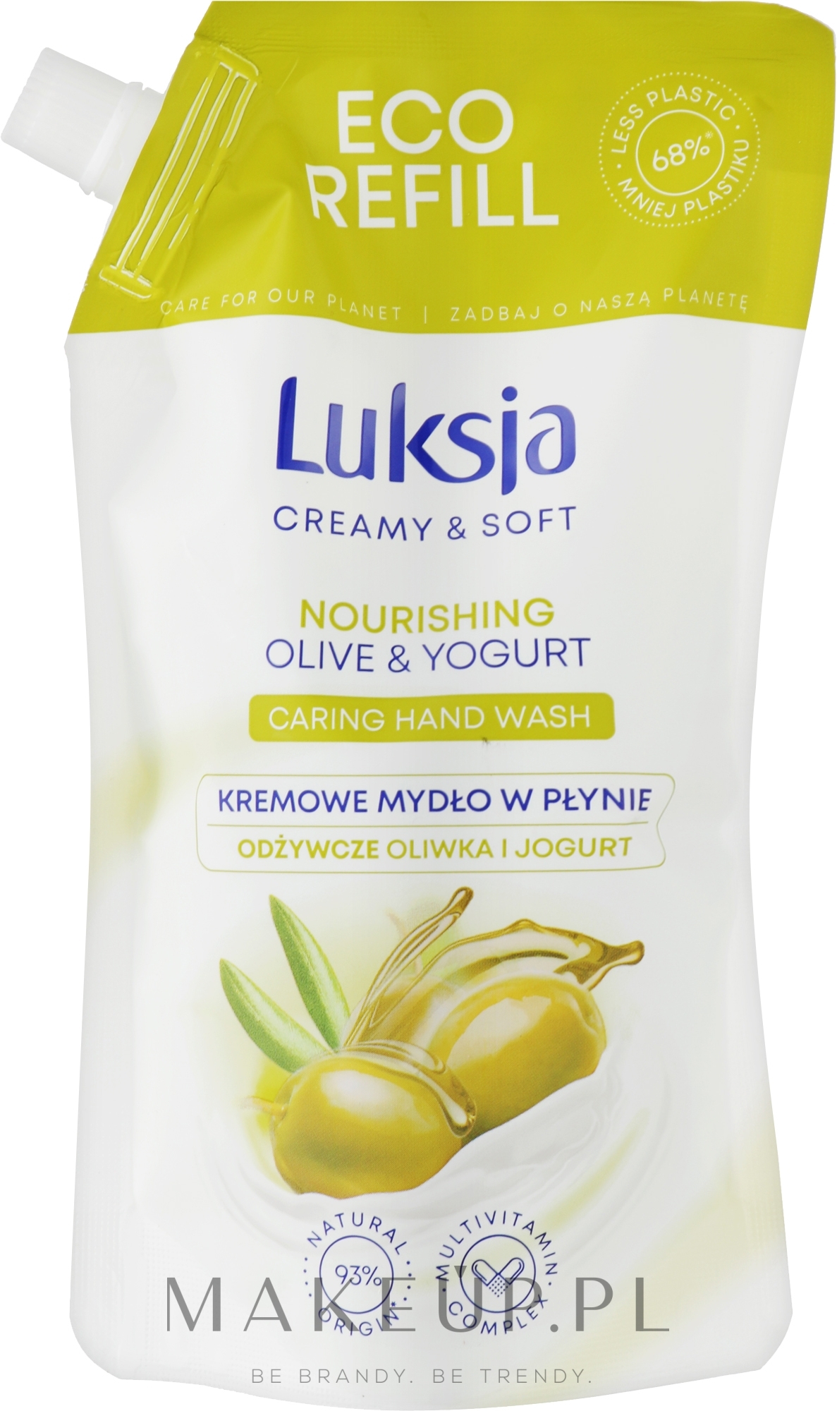 Kremowe mydło w płynie Oliwka i jogurt - Luksja Creamy & Soft Olive & Yogurt Caring Hand Wash (uzupełnienie) — Zdjęcie 400 ml