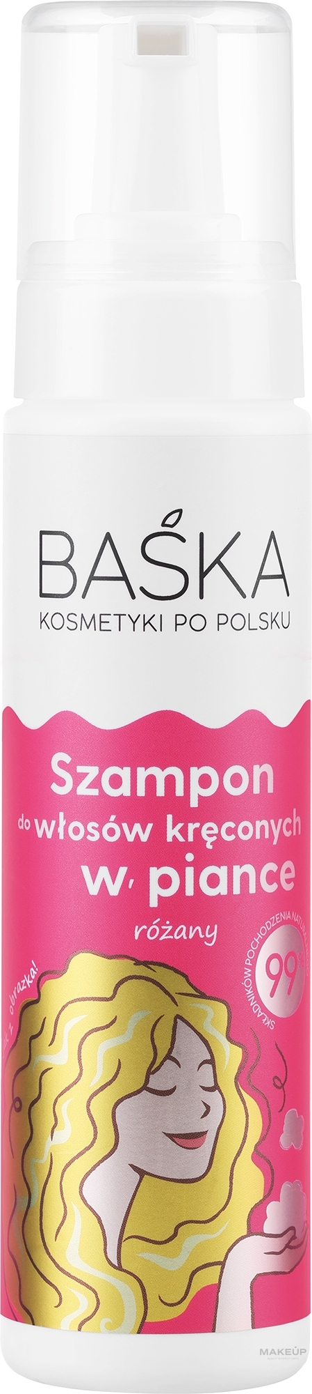 Różany szampon do włosów kręconych w piance - Baska  — Zdjęcie 200 ml