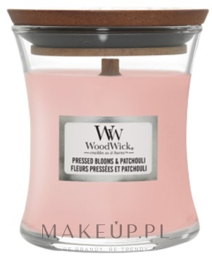 Świeca zapachowa w szkle - Woodwick Hourglass Candle Pressed Blooms & Patchouli — Zdjęcie 275 g