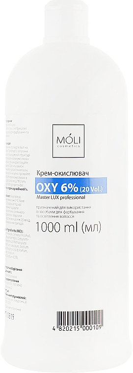 Emulsja utleniająca 6% - Moli Cosmetics Oxy 6% (20 Vol.) — Zdjęcie N1