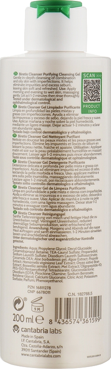 Żel do mycia twarzy - Cantabria Labs Biretix Cleanser Purifying Cleansing Gel — Zdjęcie N2