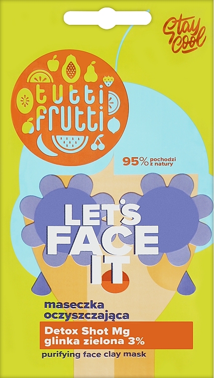 Maska oczyszczająca z zieloną glinką - Farmona Tutti Frutti Let`s Face It Purifying Face Clay Mask — Zdjęcie N1