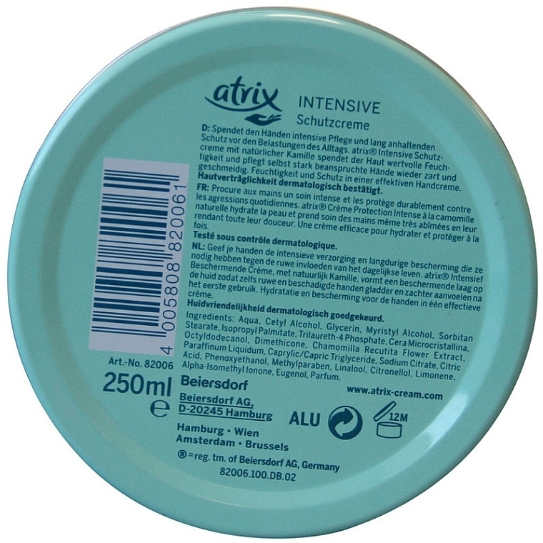 Intensywny krem do rąk z ekstraktem z rumianku - Atrix Intensive Protection Cream Limited Edition — Zdjęcie N2