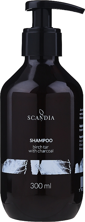 Szampon do włosów z dziegciem brzozowym i węglem aktywnym - Scandia Cosmetics Shampoo — Zdjęcie N1