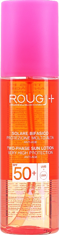 Przeciwzmarszczkowy dwufazowy balsam do opalania SPF 50 - Rougj+ Solar Biphase Anti-Age — Zdjęcie N1