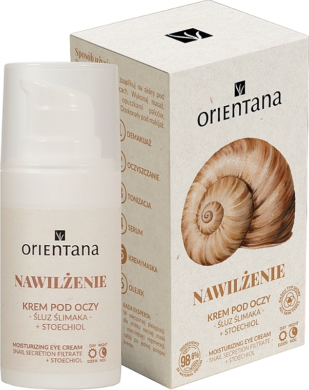 Naturalny krem pod oczy ze śluzem ślimaka na dzień i noc - Orientana