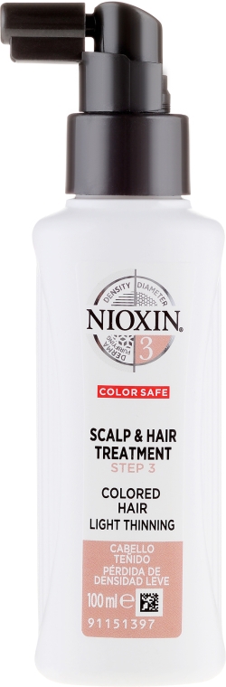 Odżywcza maska do skóry głowy i lekko przerzedzających się włosów farbowanych - Nioxin System 3 Color Safe Scalp & Hair Treatment Step 3 — Zdjęcie N2