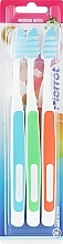 Zestaw szczoteczek do zębów Koloros, pomarańczowa + zielona + niebieska - Pierrot New Active — Zdjęcie N1
