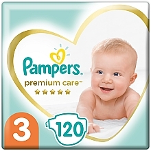 Pieluszki Pampers Premium Care, rozmiar 3 (middle), 6-10 kg, 120 szt. - Pampers — Zdjęcie N1