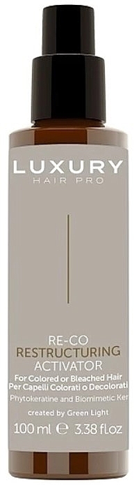 Spray-aktywator do włosów farbowanych i rozjaśnianych - Green Light Luxury Hair Pro Re-Co Restructuring Activator For Colored or Bleached Hair — Zdjęcie N1