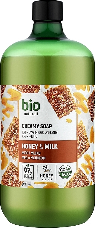 Kremowe mydło Miód i mleko - Bio Naturell Honey & Milk Creamy Soap — Zdjęcie N2