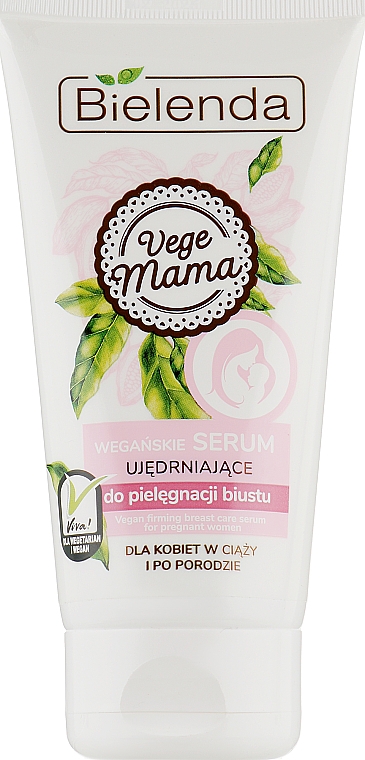 Wegańskie serum ujędrniające do pielęgnacji biustu dla kobiet w ciąży i po porodzie - Bielenda Vege Mama Serum