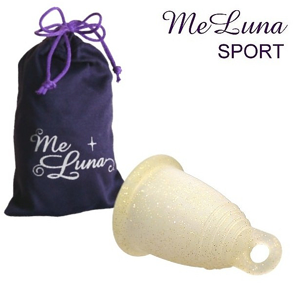 Kubeczek menstruacyjny, rozmiar L, brokatowy złoty - MeLuna Sport Menstrual Cup  — Zdjęcie N1