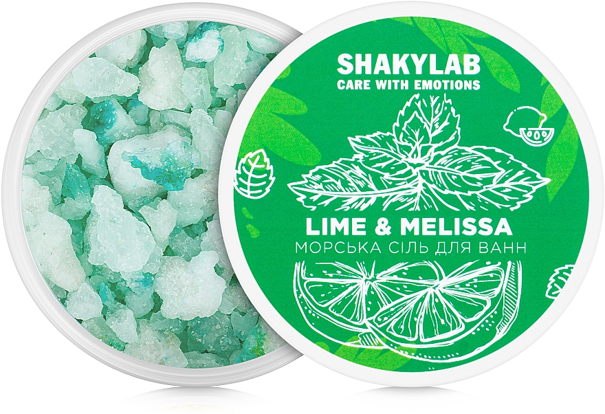 Sól do kąpieli Limonka i Melissa - SHAKYLAB Natural Bath Salt — Zdjęcie N2