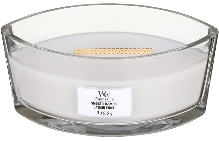 Świeca zapachowa w szkle - Woodwick Hearthwick Flame Ellipse Candle Smoked Jasmine — Zdjęcie N1