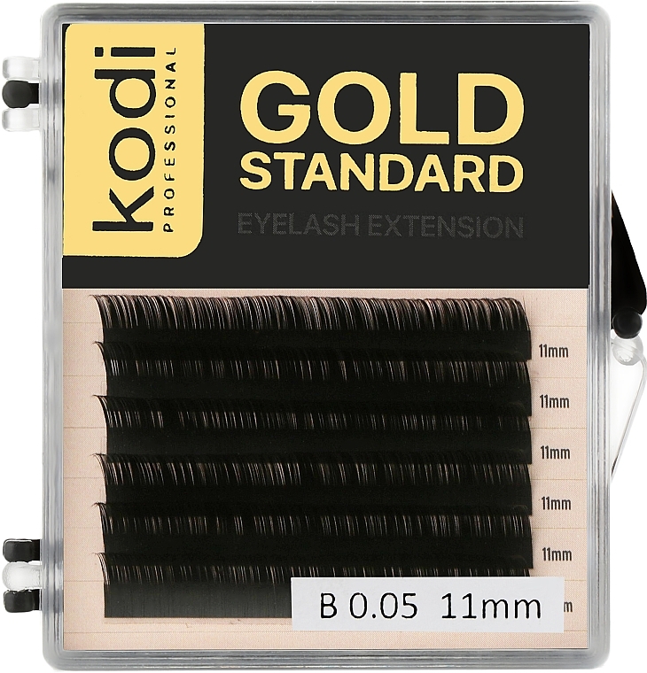 Sztuczne rzęsy Gold Standart B 0.05 (6 rzędów: 11 mm) - Kodi Professional — Zdjęcie N1