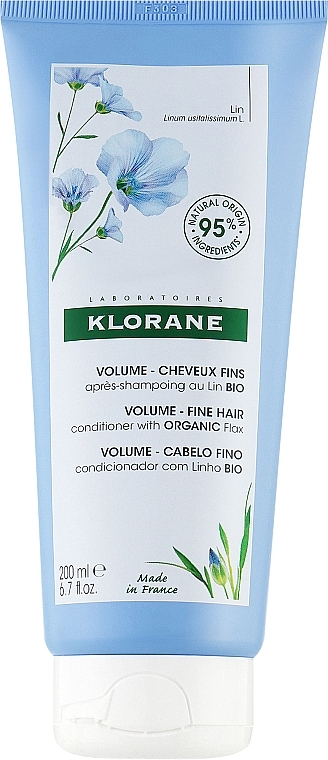 Odżywka zwiększająca objętość włosów z organicznym ekstraktem z lnu - Klorane Volume -Fine Hair with Organic Flax — Zdjęcie N1