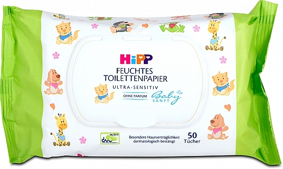 Papier toaletowy nawilżany, 50 szt. - Hipp Ultra-Sensitiv  — Zdjęcie N1