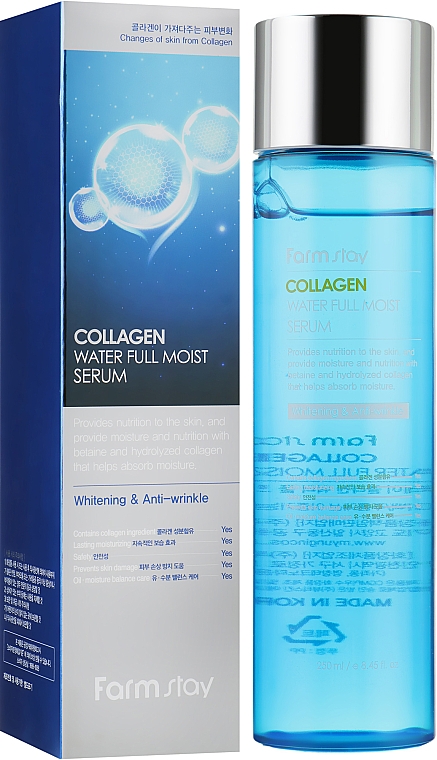 Nawilżające serum do twarzy z kolagenem - FarmStay Collagen Water Full Moist Serum
