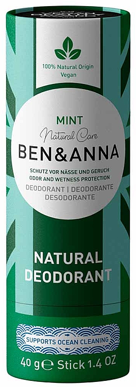 Naturalny dezodorant na bazie sody Mint (karton) - Ben & Anna Natural Care Mint Deodorant Paper Tube — Zdjęcie N1