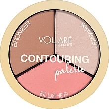 Paletka do konturowania twarzy - Vollare Cosmetics Contouring Palette Bronzer, Shimmer, Blusher — Zdjęcie N2