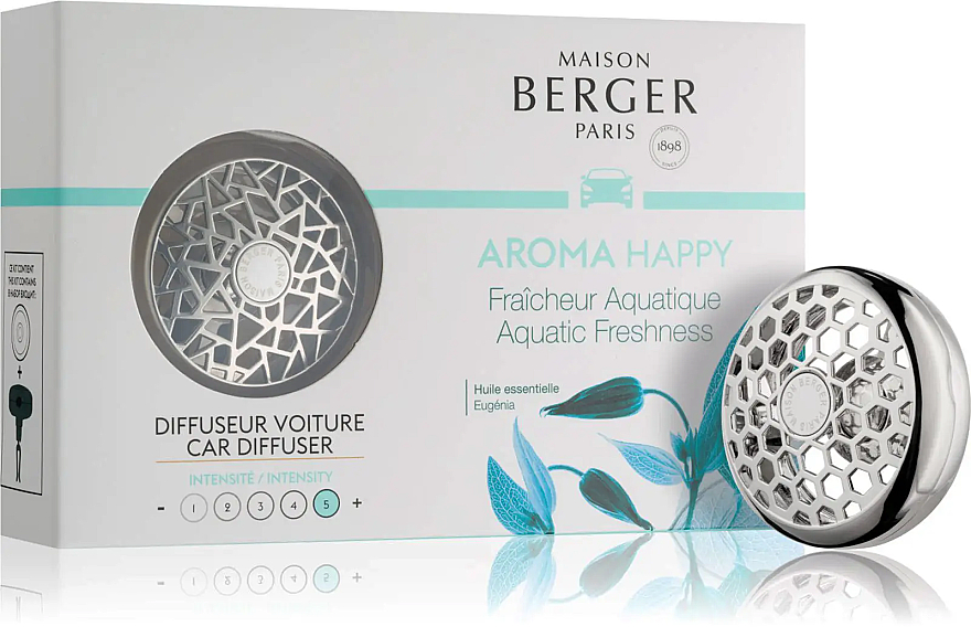 Maison Berger Aroma Happy - Zestaw (car/diff 1 pcs + refill 1 pcs) — Zdjęcie N1