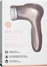 Szczoteczka do oczyszczania twarzy 5 w 1, różowa - Zoe Ayla Cleansing Brush Set 5 in 1 Rosegold — Zdjęcie N1