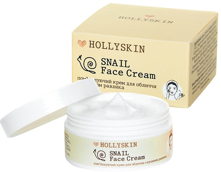 Zmiękczający krem ​​do twarzy ze śluzem ślimaka - Hollyskin Snail Face Cream