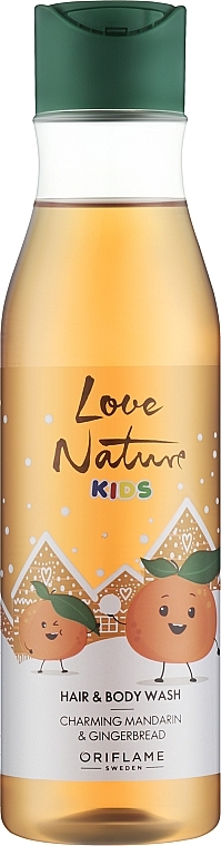 Żel do mycia włosów i ciała dla niemowląt o aromacie mandarynki i piernika - Oriflame Love Nature Kids — Zdjęcie N1