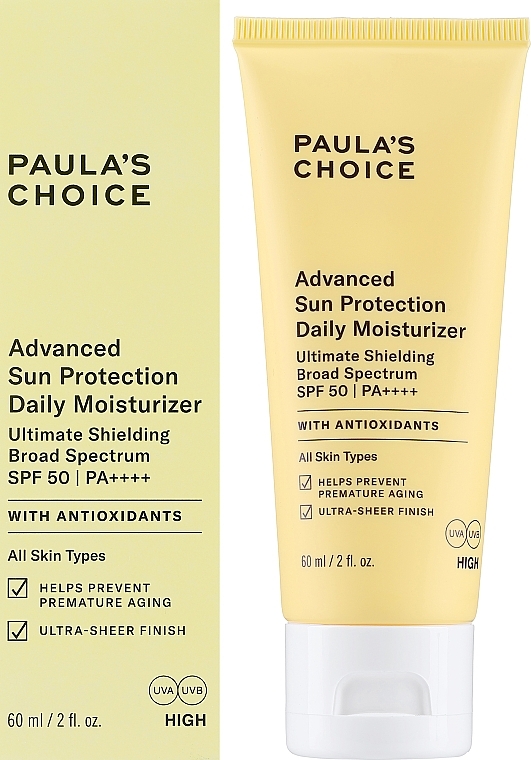 Nawilżający krem przeciwsłoneczny SPF 50 - Paula's Choice Advanced Sun Protection Daily Moisturizer SPF 50 PA++++ — Zdjęcie N2