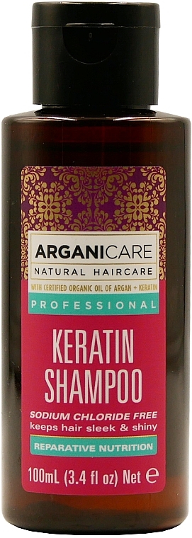 Naturalny szampon do włosów z keratyną - Arganicare Hair Shampoo with Keratin — Zdjęcie N1