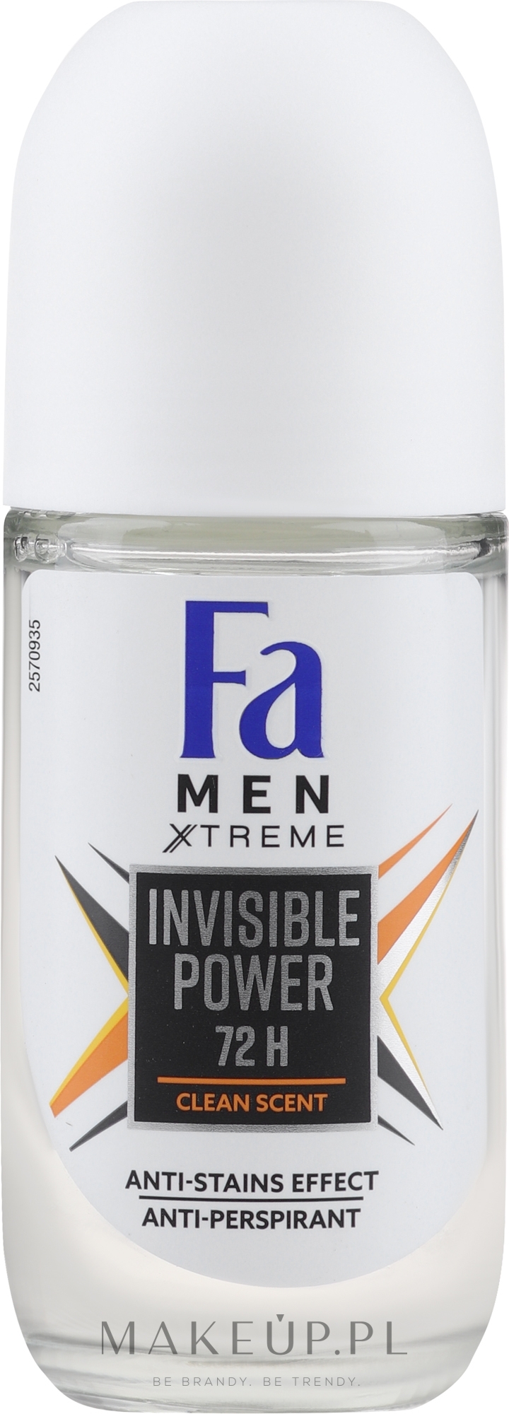 Antyperspirant w kulce dla mężczyzn - Fa Men Xtreme Invisible Deodorant — Zdjęcie 50 ml