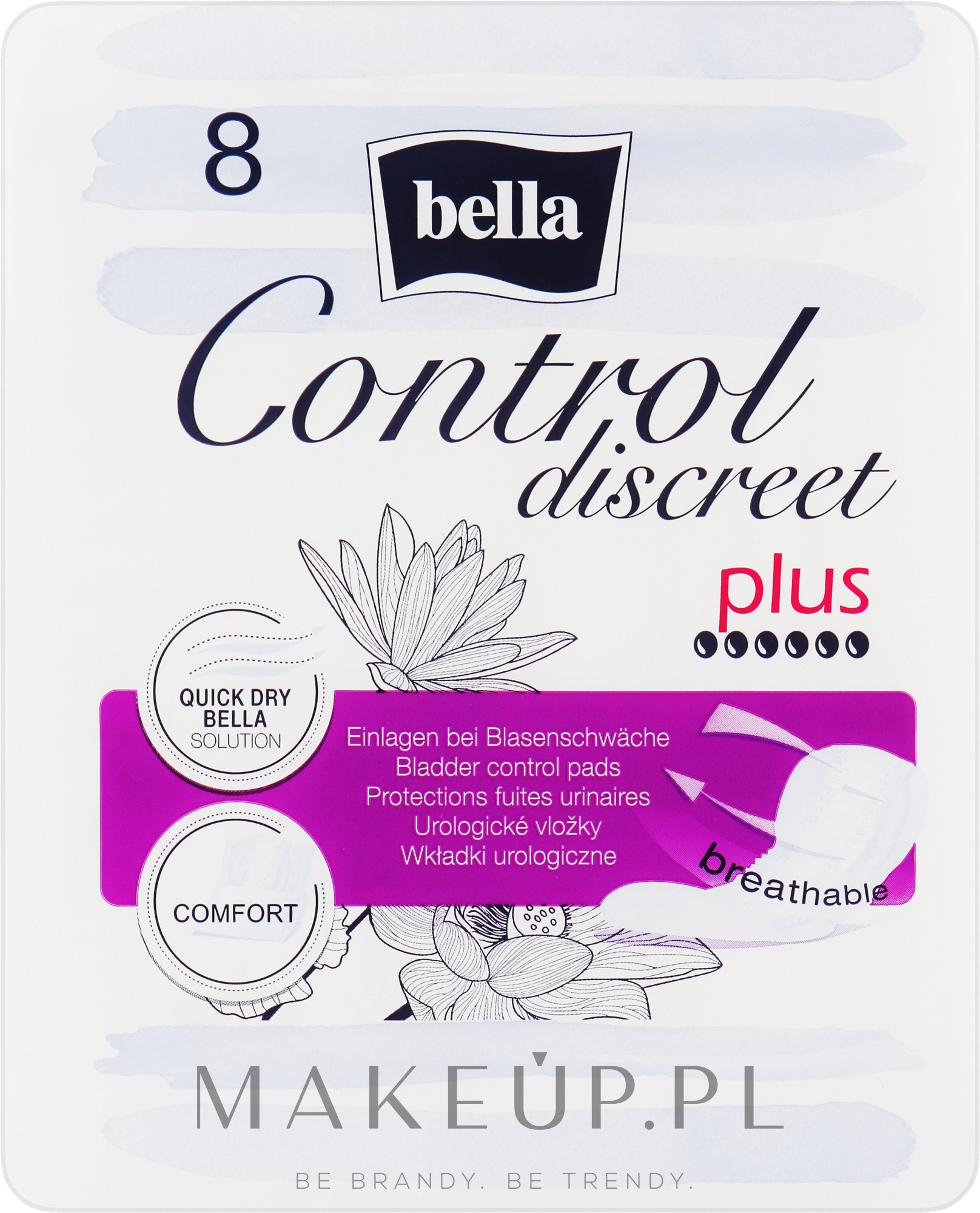 Wkładki urologiczne, 8 szt. - Bella Control Discreet Plus — Zdjęcie 8 szt.