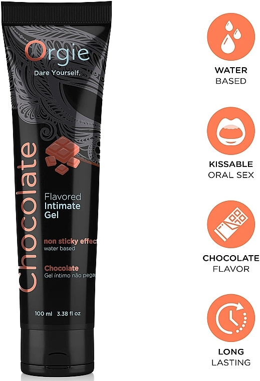 Jadalny lubrykant na bazie wody, czekolada - Orgie Lube Tube Flavored Intimate Gel Chocolate — Zdjęcie N2
