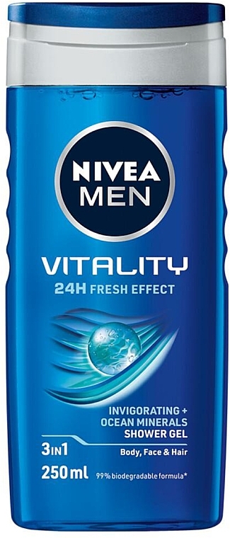 Żel pod prysznic 3 w 1 - NIVEA MEN Vitality 24H Fresh Effect 3 In 1 Shower Gel — Zdjęcie N1