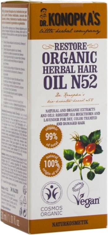 Odbudowujący ziołowy olejek do włosów - Dr. Konopka's Restore Organic Herbal Hair Oil N52 — фото N3