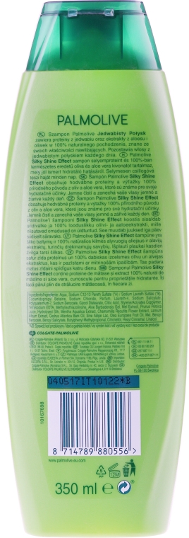 Szampon zwiększający blask włosów Aloes i proteiny jedwabiu - Palmolive Naturals Silky Shine Effect Shampoo — Zdjęcie N3