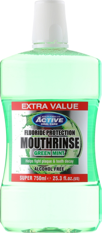 Płyn do płukania jamy ustnej - Beauty Formulas Active Oral Care Mouthrinse Green Mint — Zdjęcie N1