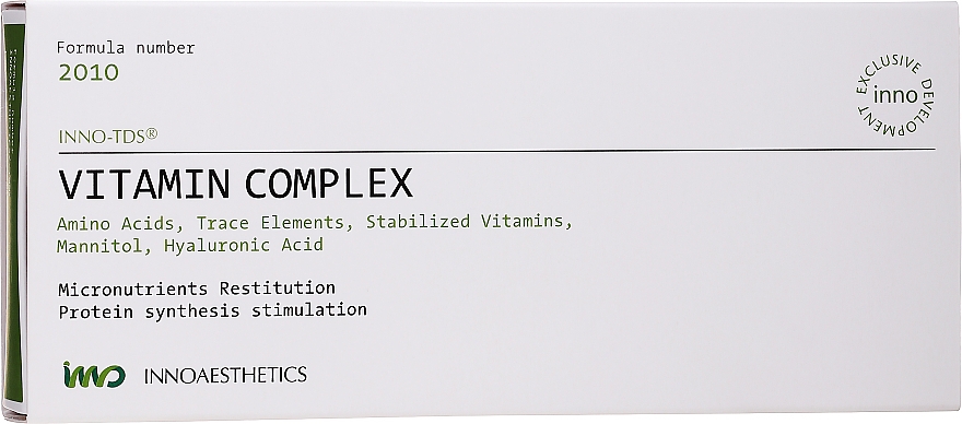 Kompleks witaminowy do pielęgnacji wszystkich struktur skóry twarzy, szyi i głowy - Innoaesthetics Inno-TDS Vitamin Complex — Zdjęcie N2