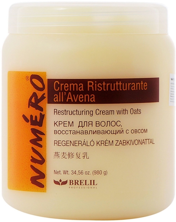 Owsiany krem rewitalizujący do włosów - Brelil Numero Brelil Numero Restructuring Cream with Oats — Zdjęcie N2