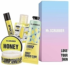 Kup Zestaw - Mr.Scrubber Sweet Honey (lip/balm/5g + lip/scrub/50ml + h/cr/50ml + sanitizer/30ml)