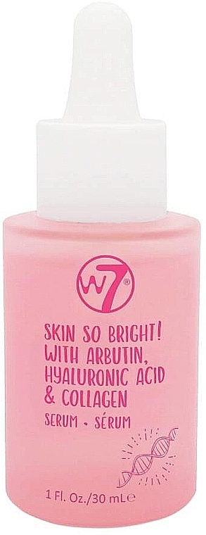 Rozjaśniające serum do twarzy - W7 Skin So Bright! With Arbutin Hyaluronic Acid Collagen Serum — Zdjęcie N1