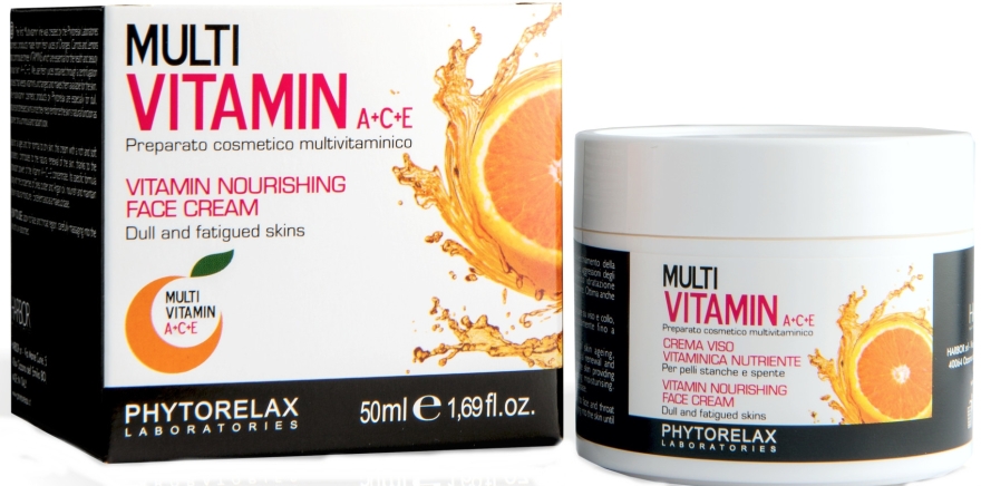 Odżywczy krem z witaminami A, C i E do twarzy - Phytorelax Laboratories Multi Vitamin A+C+E Vitamin Nourishing Face Cream — Zdjęcie N1