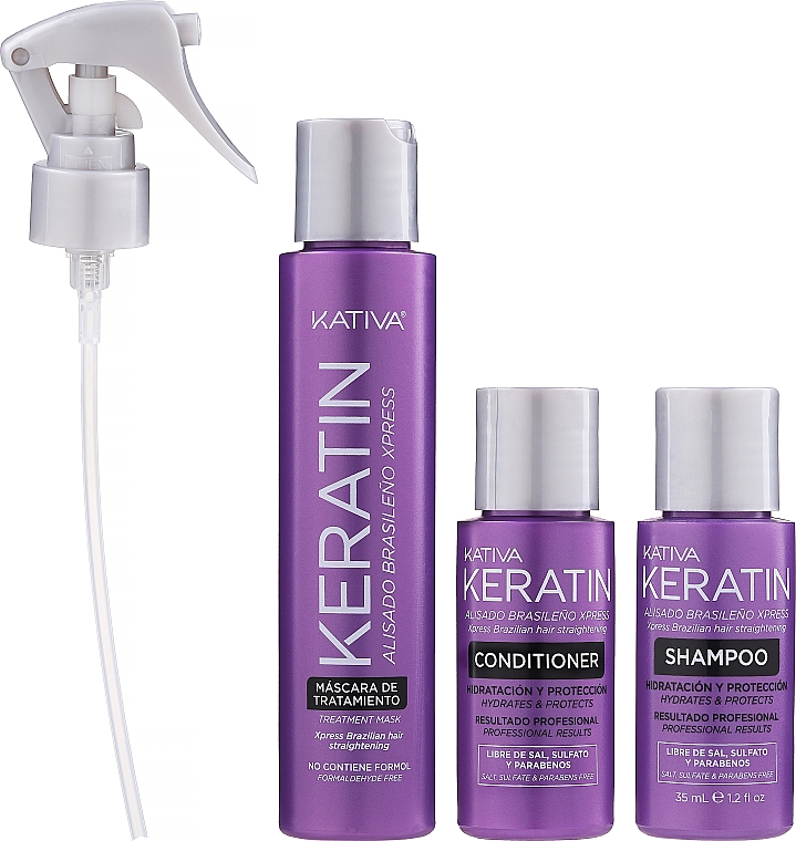 Zestaw - Kativa Keratin (shm/35ml + cond/35ml + mask/100ml) — Zdjęcie N2