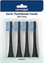 Kup Wymienne główki do elektrycznej szczoteczki do zębów, czarne - Concept Sonic Toothbrush Heads Soft Clean ZK0007