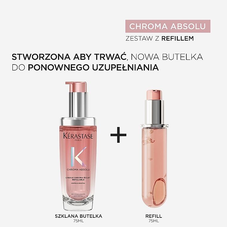 Olejek nabłyszczający do włosów - Kerastase Chroma Absolu Radiance Sublimating Oil Refillable — Zdjęcie N4